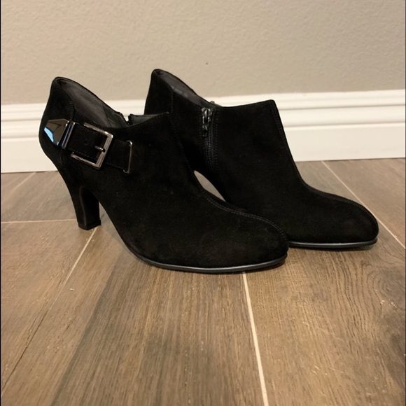Aerosols Heelrest Ankle Leather Black Boots - Picture 1 of 8